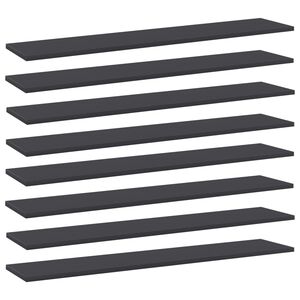 vidaXL Estantes para estanter&iacute;a 8 uds contrachapada gris 100x20x1,5 cm