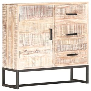 vidaXL Aparador de madera maciza de acacia blanco 73x30x75 cm