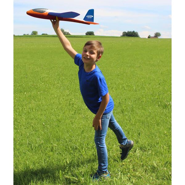 JAMARA Avi&oacute;n planeador de jueguete Pilo XL espuma azul y naranja