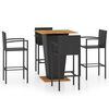 vidaXL Conjunto de bar para jard&iacute;n 5 piezas negro