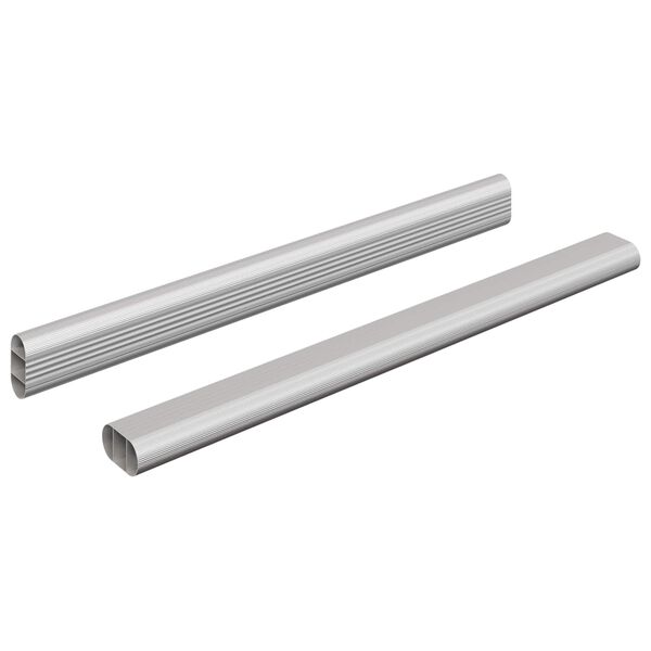 vidaXL Varilla para Armario 2 pcs Plateado 764 x 15 x 29 mm