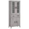 vidaXL Aparador alto madera contrachapada gris sonoma 69,5x34x180 cm
