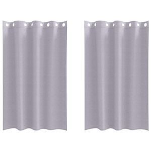 vidaXL Cortinas Opacas con Anillas 2 uds. Gris Metalizado 175 x 140 cm