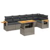 vidaXL Set de sof&aacute;s de jard&iacute;n 7 piezas con cojines rat&aacute;n PE gris