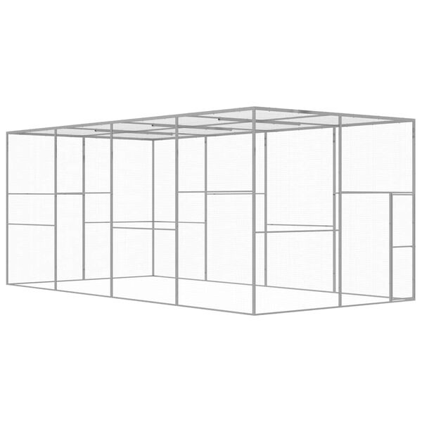 vidaXL Jaula para gatos acero galvanizado 6x3x2,5 m