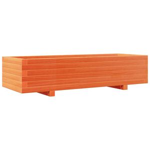 vidaXL Jardinera de madera maciza de pino marr&oacute;n cera 110x40x26,5 cm