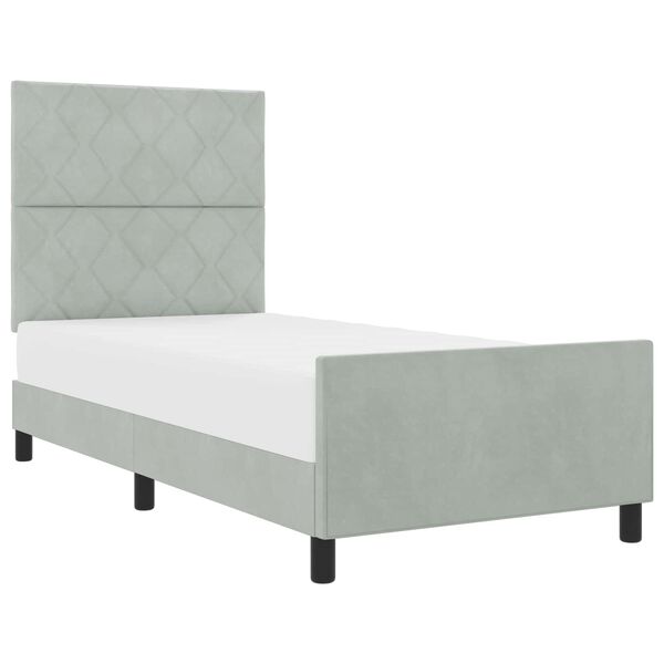 vidaXL Cama tipo Box Spring Gris claro 90 x 200 cm Terciopelo