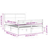 vidaXL Estructura de cama matrimonio con cabecero madera maciza blanco