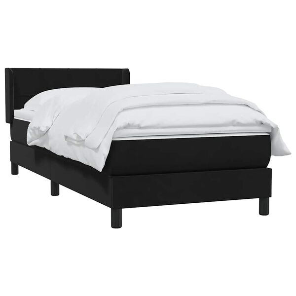 vidaXL Cama box spring con colch&oacute;n terciopelo negro 100x210 cm