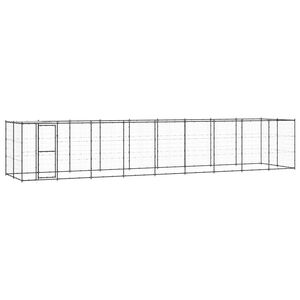 vidaXL Perrera de exterior de acero con techo 21,78 m&sup2;