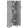 vidaXL Aparador alto madera contrachapada gris hormig&oacute;n 69,5x34x180 cm