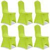vidaXL Funda de silla el&aacute;stica 6 unidades verde