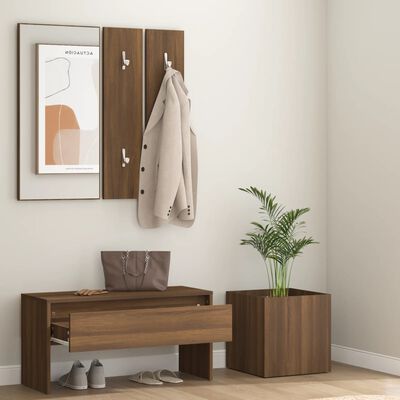 vidaXL Set de muebles de recibidor madera contrachapada roble marrón