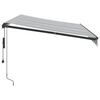 vidaXL Toldo retr&aacute;ctil autom&aacute;tico luz LED antracita blanco 350x250 cm