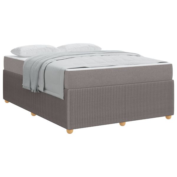 vidaXL Estructura de cama con colch&oacute;n Taup&eacute; 160 x 200 cm tela