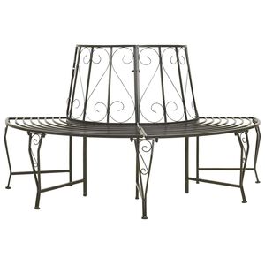 vidaXL Bancos de &Aacute;rbol 1-N&uacute;mero de plazas &Oslash; 160 x 89 cm Acero
