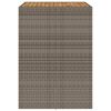 vidaXL Mesa alta jardín superficie madera ratán PE gris 105x80x110 cm