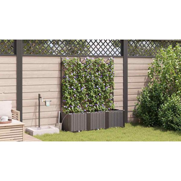 vidaXL Macetero de Jard&iacute;n 3 pcs Marr&oacute;n Acero