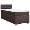 vidaXL Cama box spring con colch&oacute;n tela marr&oacute;n oscuro 80x200 cm