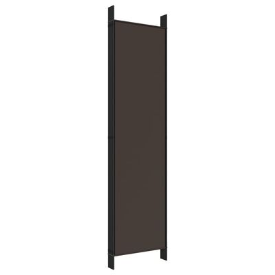 vidaXL Biombo divisor de 6 paneles de tela marrón 300x200 cm