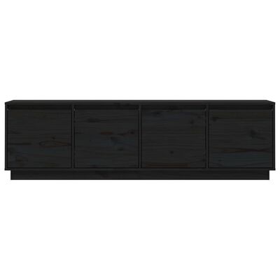 vidaXL Mueble de TV madera maciza de pino negro 156x37x45 cm