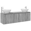 vidaXL Juego de Muebles de Ba&ntilde;o 3 uds. Sonoma gris 49,5 x 44,5 x 65 cm