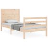 vidaXL Estructura de cama con cabecero madera maciza 90x200 cm