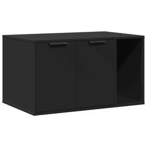 vidaXL Mueble arenero para gatos madera ingenier&iacute;a negro 80x50x45 cm