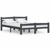 vidaXL Estructura cama sin colch&oacute;n madera pino gris oscuro 120x200 cm