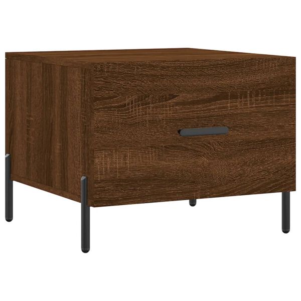 vidaXL Mesa de centro madera contrachapada roble marr&oacute;n 50x50x40 cm