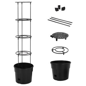 vidaXL Macetero para tomates polipropileno antracita &Oslash;29,5x115 cm