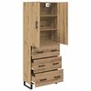 vidaXL Aparador alto 2 pcs Roble artesanal 69,5 x 34 x 180 cm