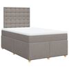 vidaXL Cama box spring con colch&oacute;n tela gris taupe 120x190 cm