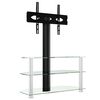 vidaXL Mueble TV esquina 3 niveles para 32-70 pulgadas negro plateado