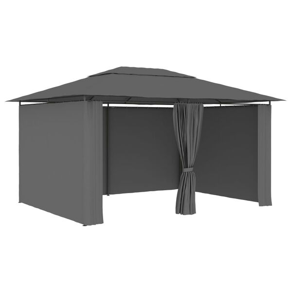 vidaXL Carpa de jard&iacute;n con cortinas gris antracita 4x3 m