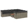 vidaXL Set de sof&aacute;s de jard&iacute;n 11 pzas y cojines rat&aacute;n sint&eacute;tico gris