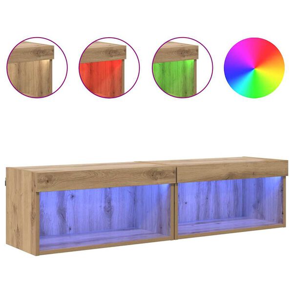 vidaXL Conjunto de mueble de TV Roble artesanal Madera contrachapada