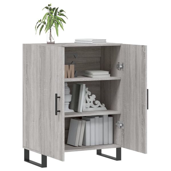 vidaXL Aparador de madera de ingenier&iacute;a gris Sonoma 69,5x34x90 cm