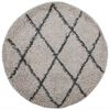 vidaXL Alfombra de pelo largo moderna PAMPLONA beige antracita &Oslash;100 cm