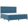 vidaXL Cama Box Spring LED con colch&oacute;n Azul Oscuro 200 x 200 cm tela