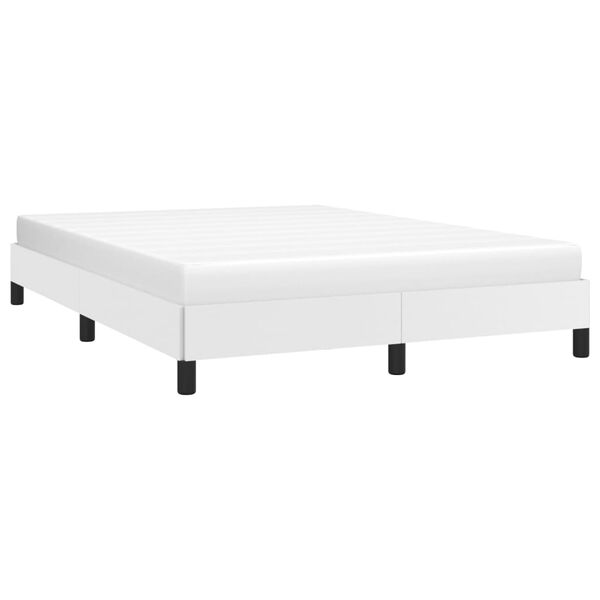 vidaXL Estructura de cama sin colchón cuero sintético blanco 140x190cm