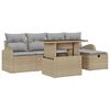 vidaXL Conjunto de sof&aacute; de jard&iacute;n 6 uds. Beige rat&aacute;n sint&eacute;tico