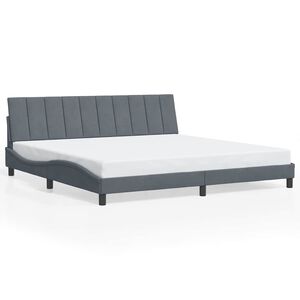vidaXL Estructura de cama sin colch&oacute;n Hanko terciopelo gris oscuro 200x200 cm