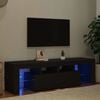 vidaXL Mueble de TV con luces LED negro 140x36,5x40 cm