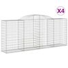vidaXL Cestas de gaviones 4 uds forma de arco hierro 300x50x120/140 cm