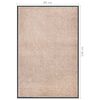 vidaXL Felpudo beige 80x120 cm