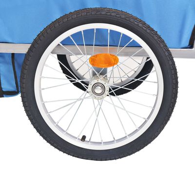 vidaXL Remolque para bicicletas gris y azul 30 kg