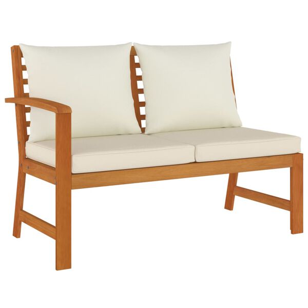 vidaXL Juego comedor jardín y cojines 5 piezas madera maciza de acacia