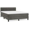 vidaXL Cama box spring con colchón terciopelo gris oscuro 140x200 cm