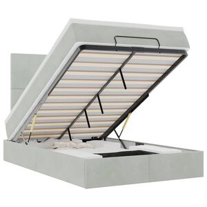 vidaXL Estructura de cama otomana colchones terciopelo gris claro